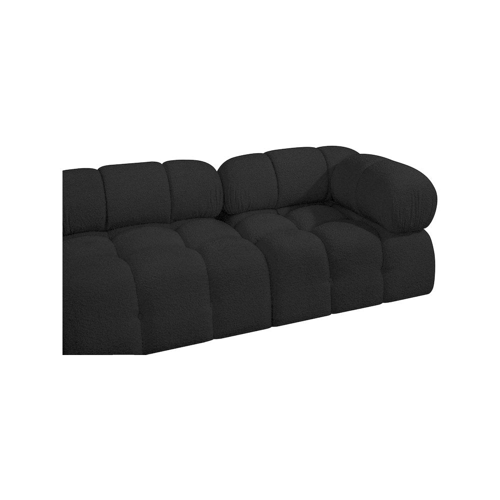 Ames Black Boucle Fabric Modular Sectional