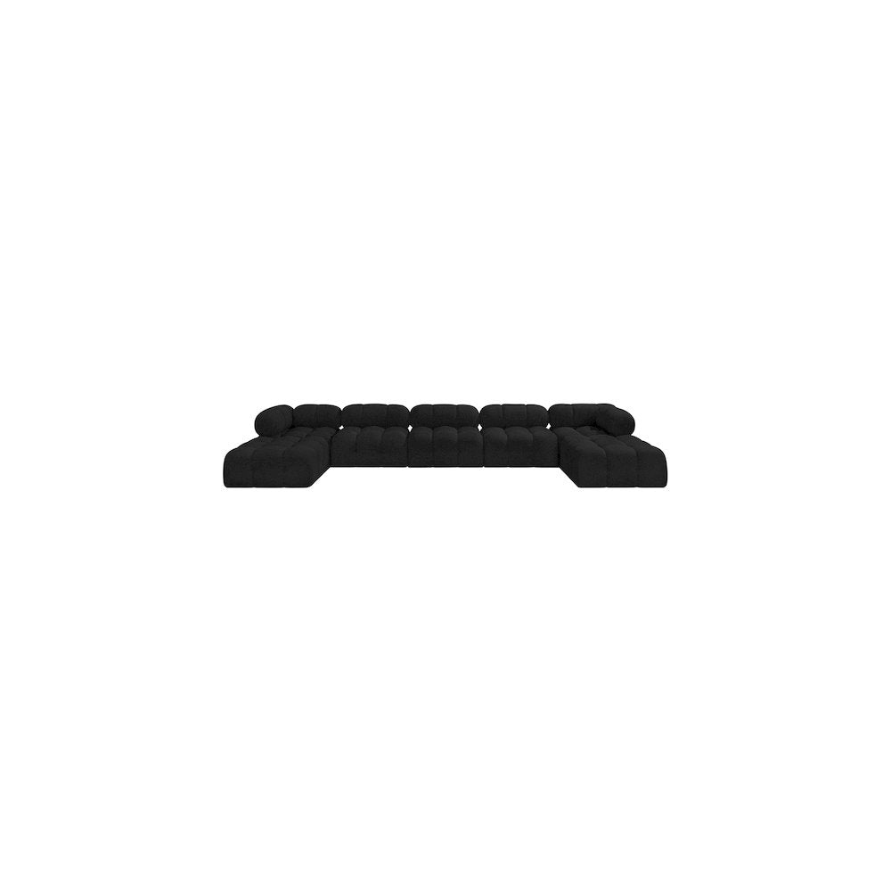 Ames Black Boucle Fabric Modular Sectional