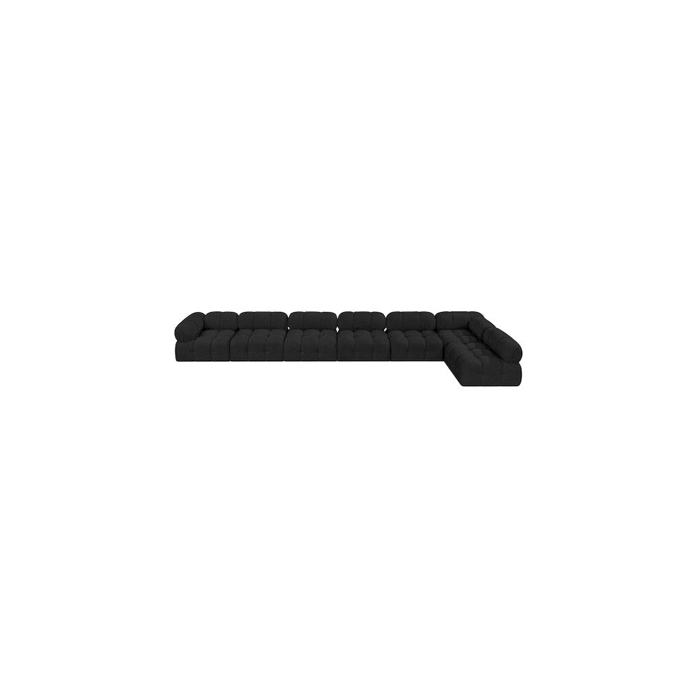 Ames Black Boucle Fabric Modular Sectional