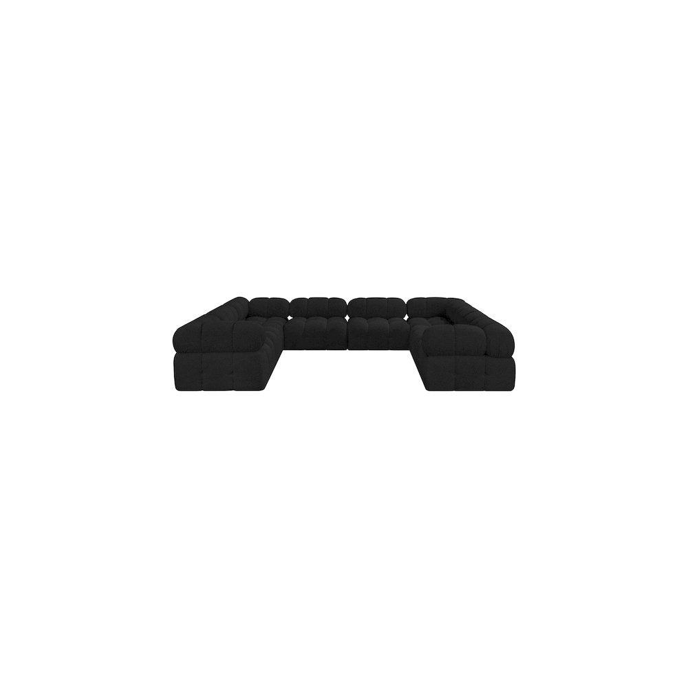 Ames Black Boucle Fabric Modular Sectional