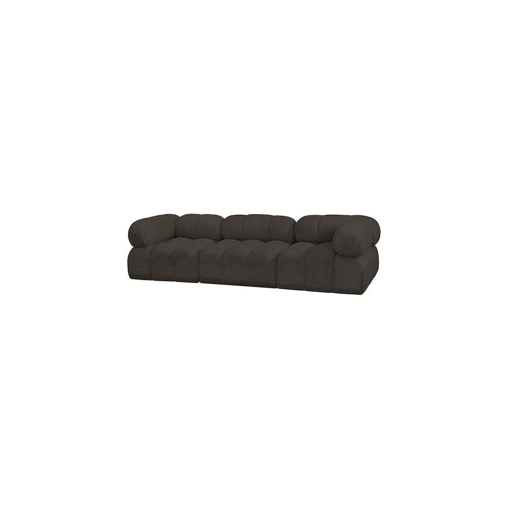 Ames Brown Boucle Fabric Modular Sofa