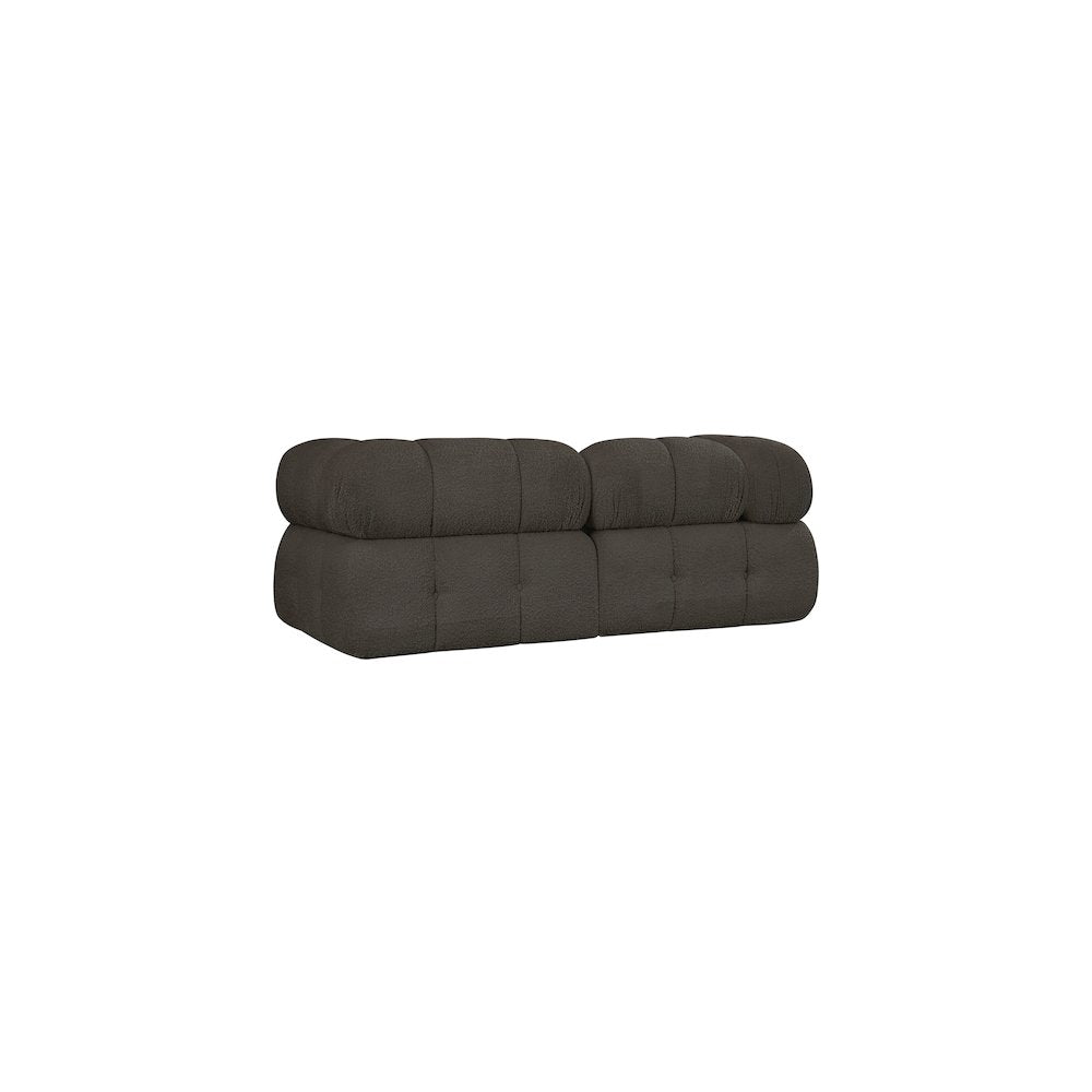 Ames Brown Boucle Fabric Modular Sofa