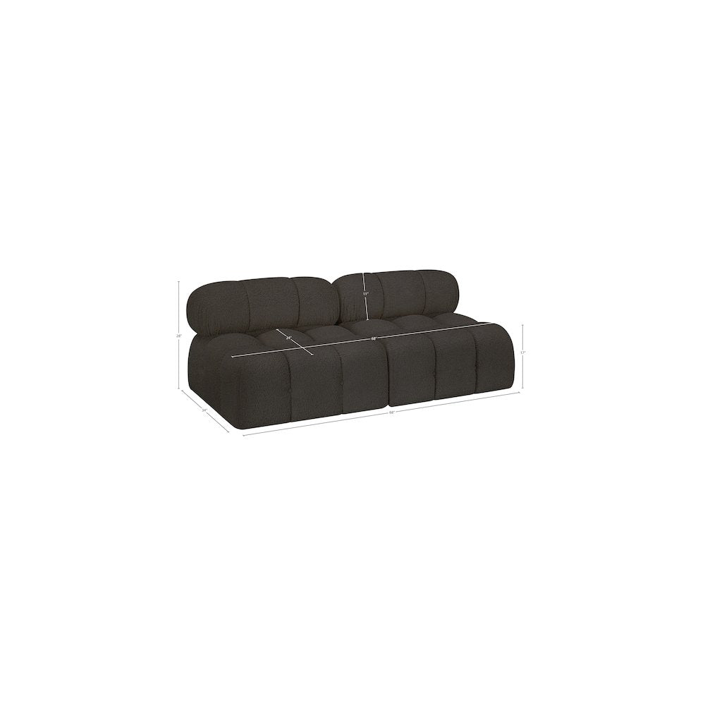 Ames Brown Boucle Fabric Modular Sofa