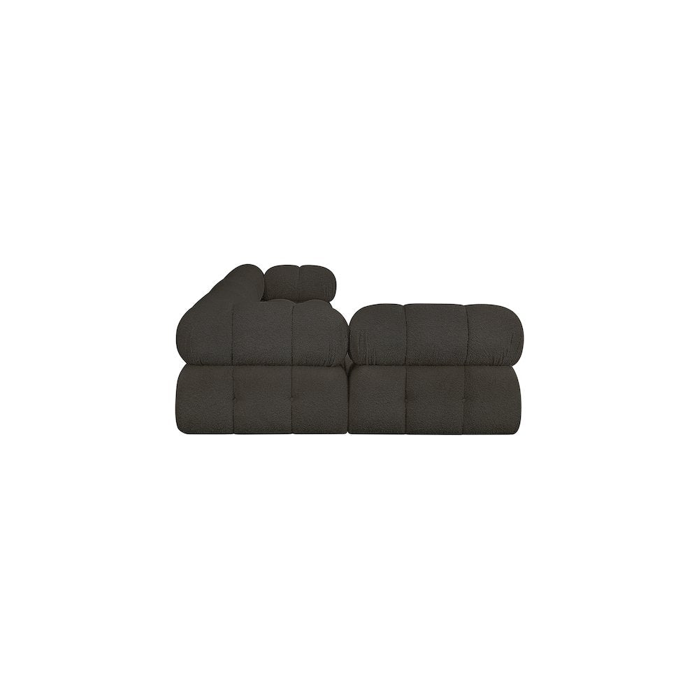 Ames Brown Boucle Fabric Modular Sectional