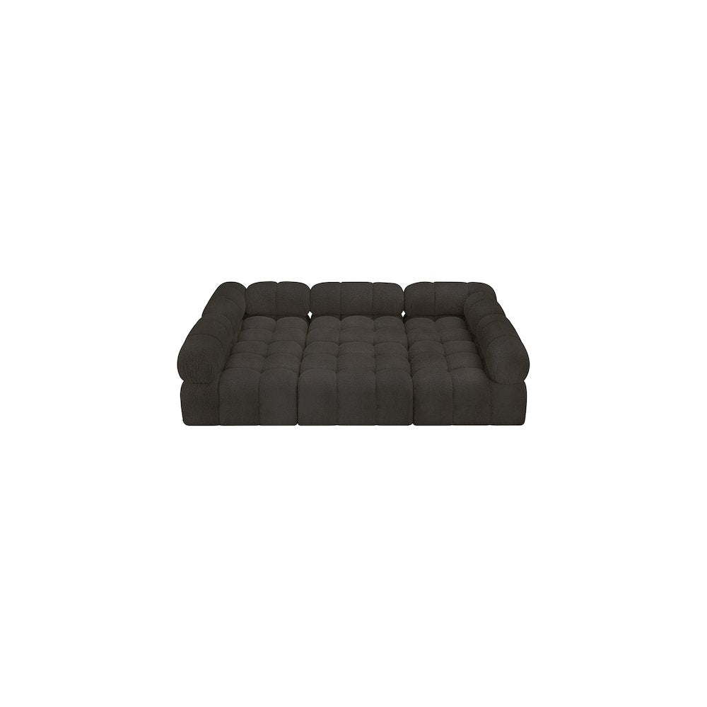 Ames Brown Boucle Fabric Modular Sectional