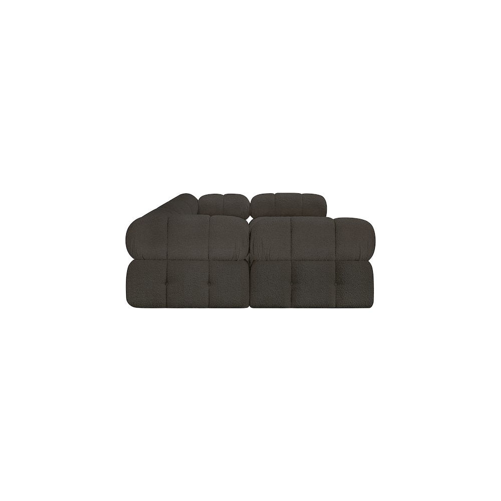 Ames Brown Boucle Fabric Modular Sectional
