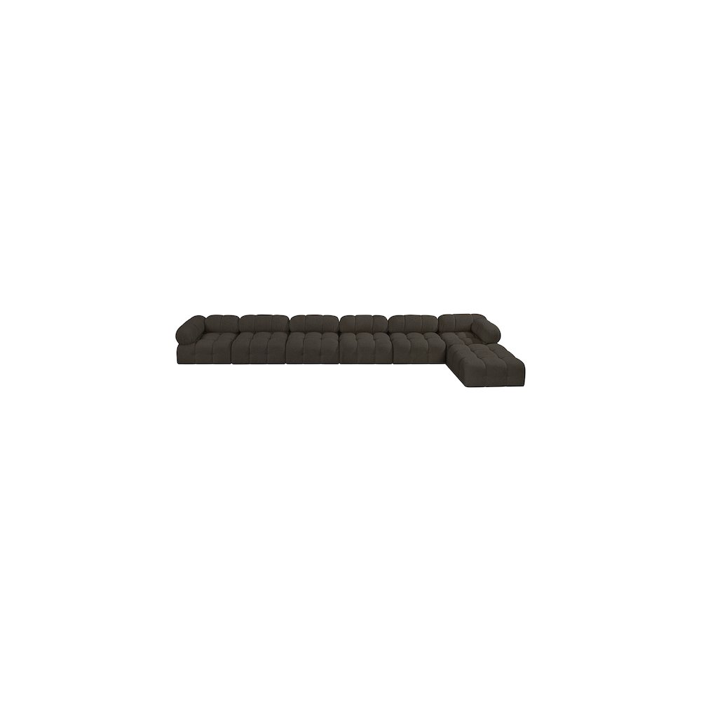 Ames Brown Boucle Fabric Modular Sectional
