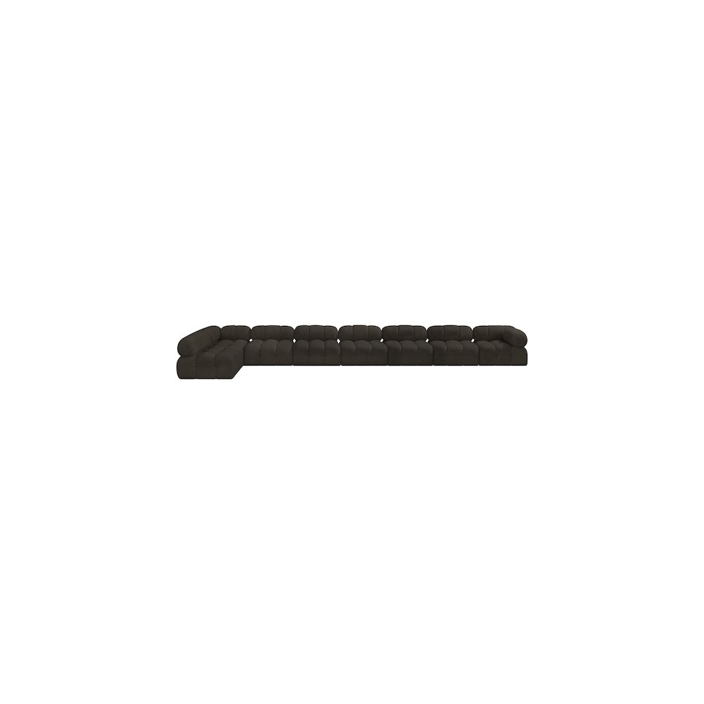 Ames Brown Boucle Fabric Modular Sectional