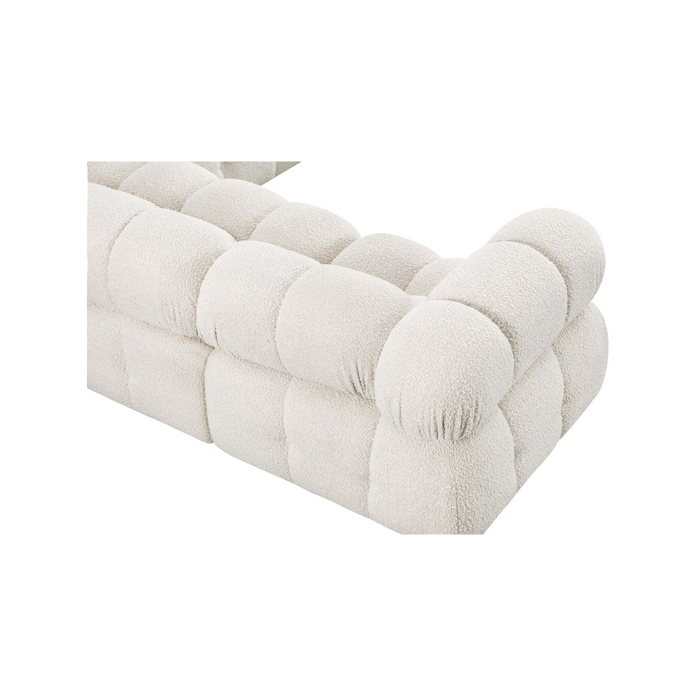 Ames Cream Boucle Fabric Modular Sectional