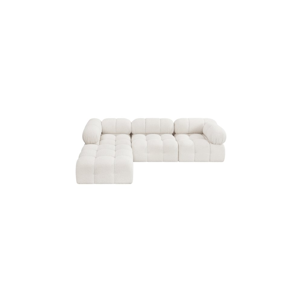 Ames Cream Boucle Fabric Modular Sectional