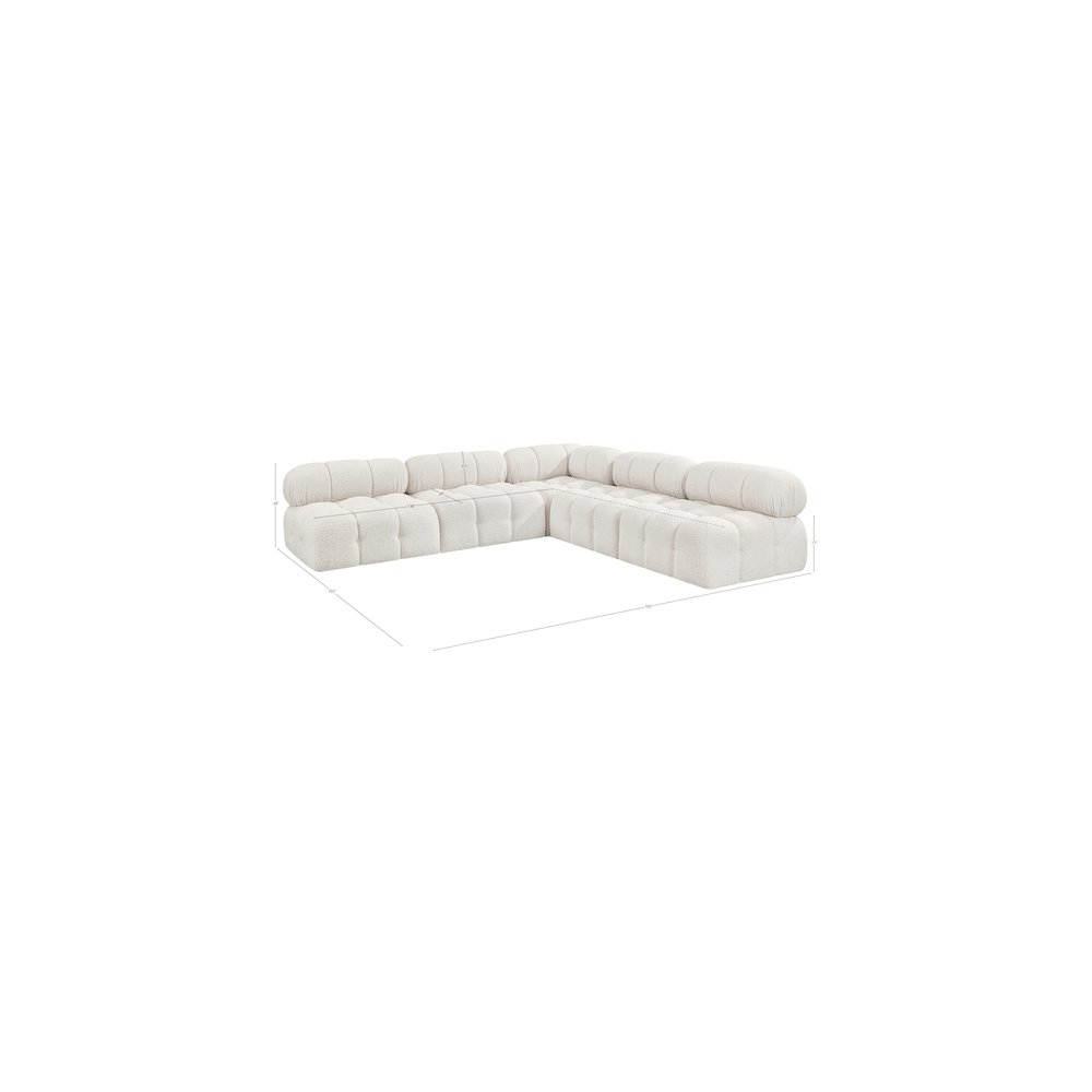 Ames Cream Boucle Fabric Modular Sectional