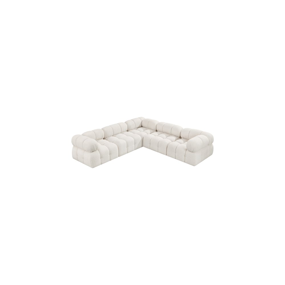 Ames Cream Boucle Fabric Modular Sectional