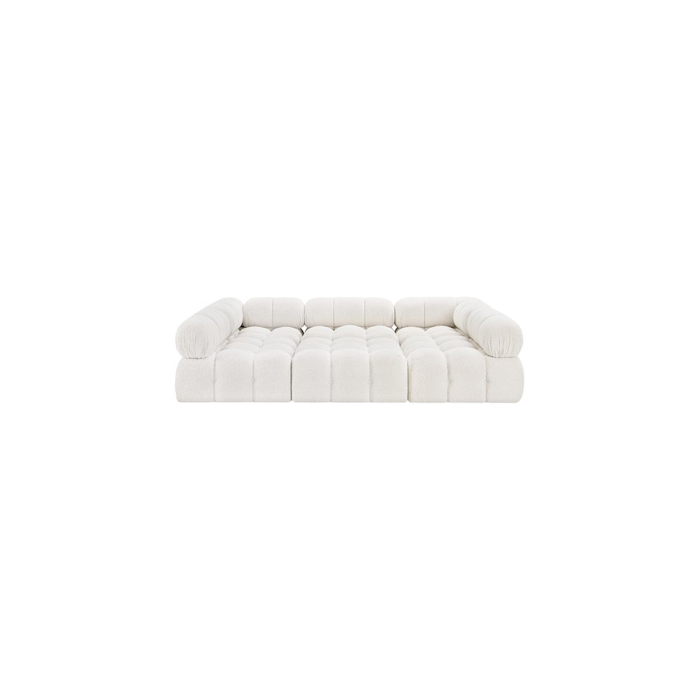 Ames Cream Boucle Fabric Modular Sectional