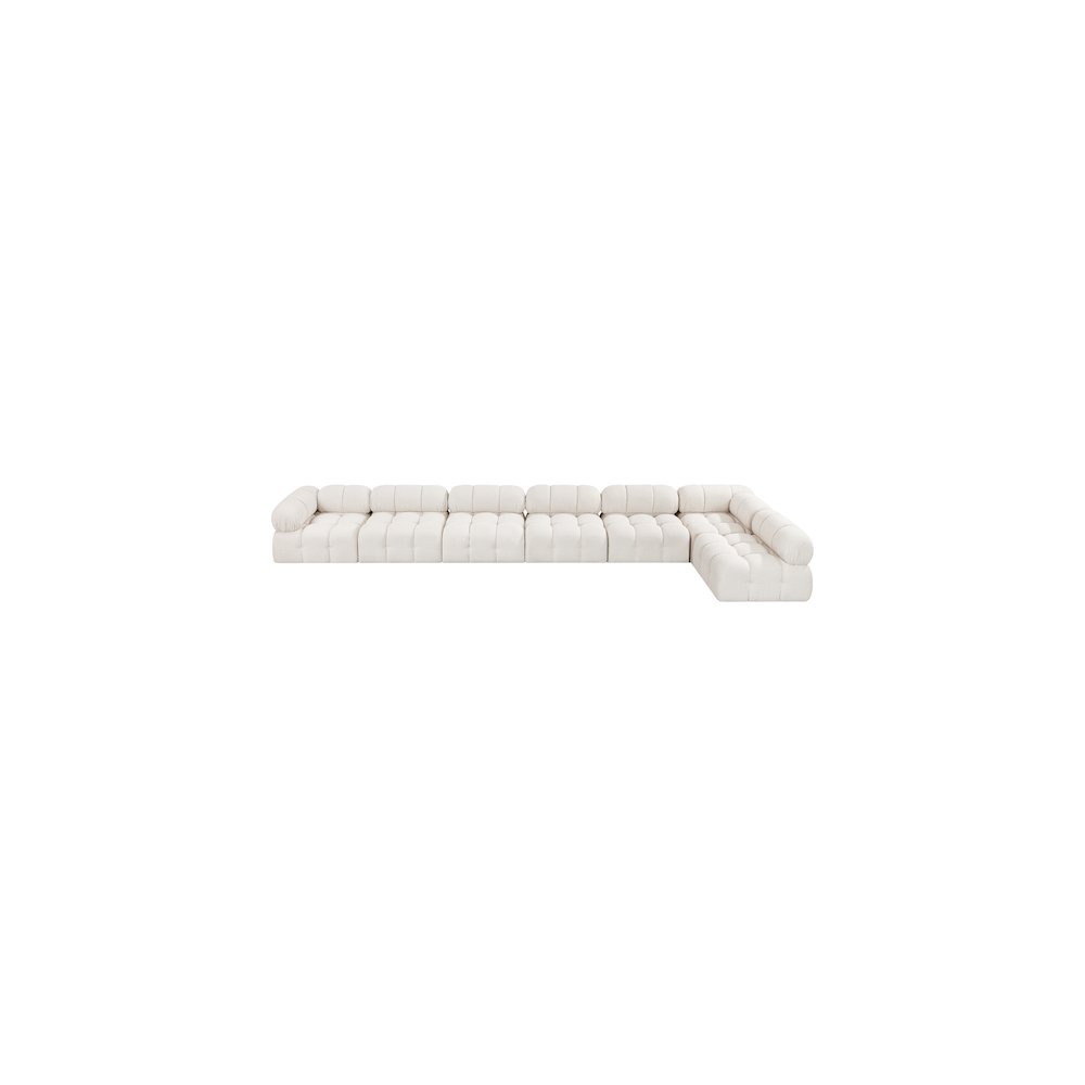 Ames Cream Boucle Fabric Modular Sectional