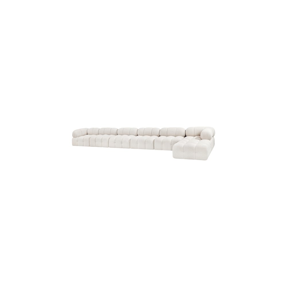 Ames Cream Boucle Fabric Modular Sectional
