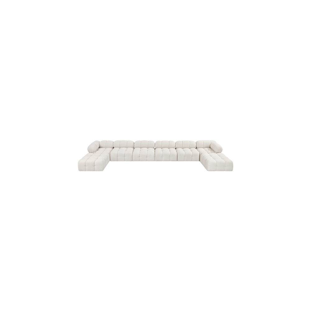 Ames Cream Boucle Fabric Modular Sectional