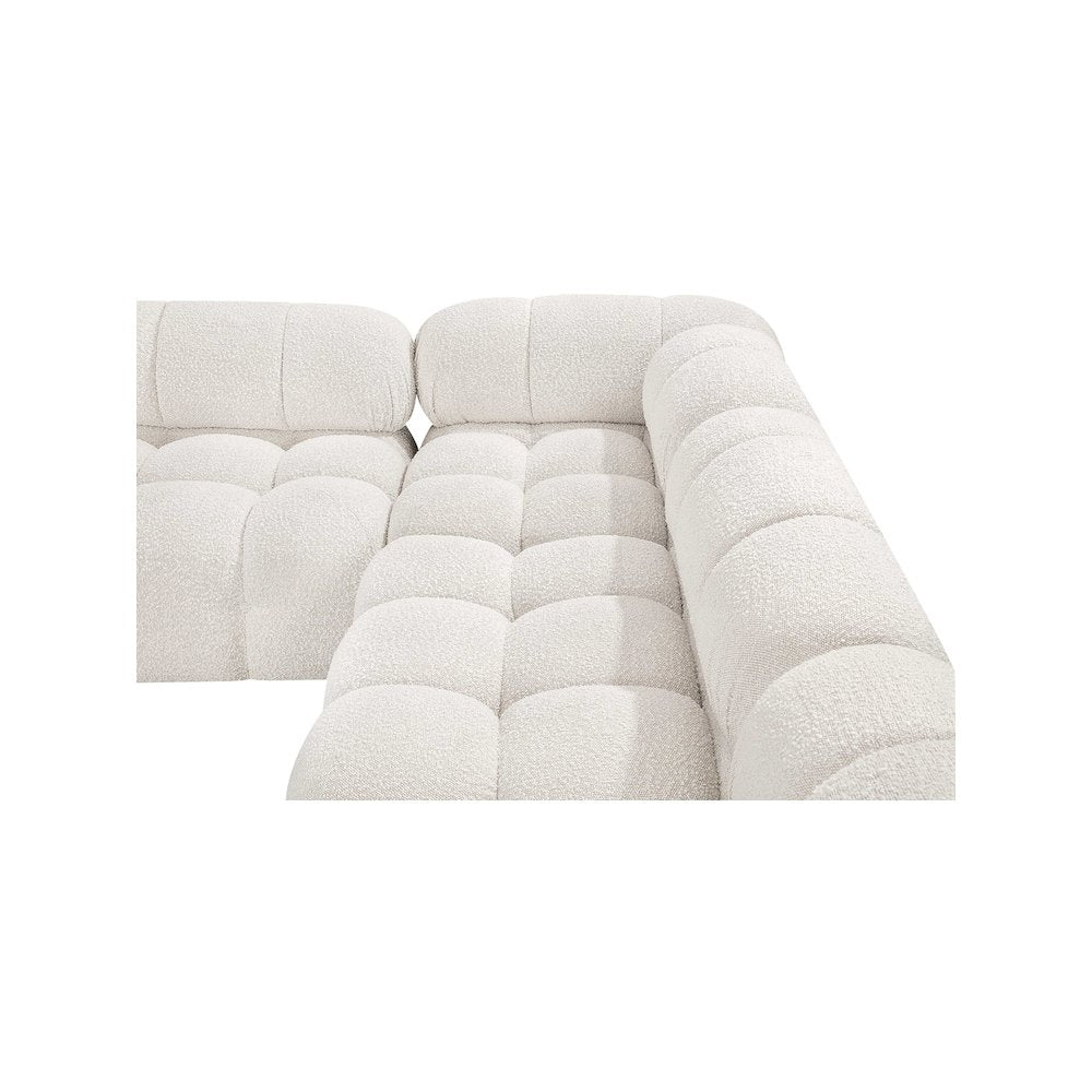 Ames Cream Boucle Fabric Modular Sectional