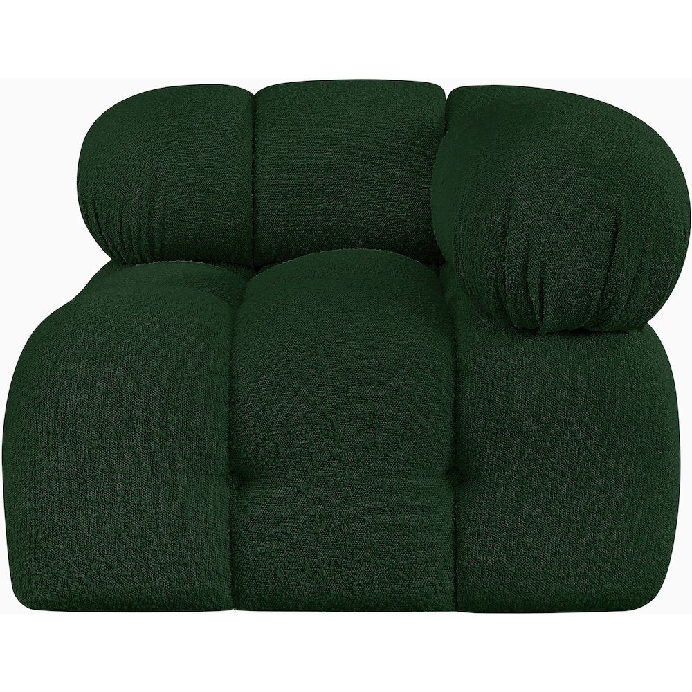 Ames Green Boucle Fabric Corner