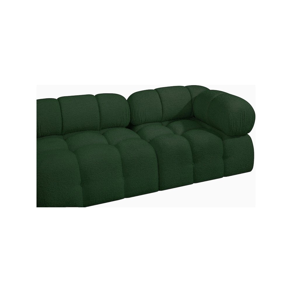 Ames Green Boucle Fabric Modular Sofa