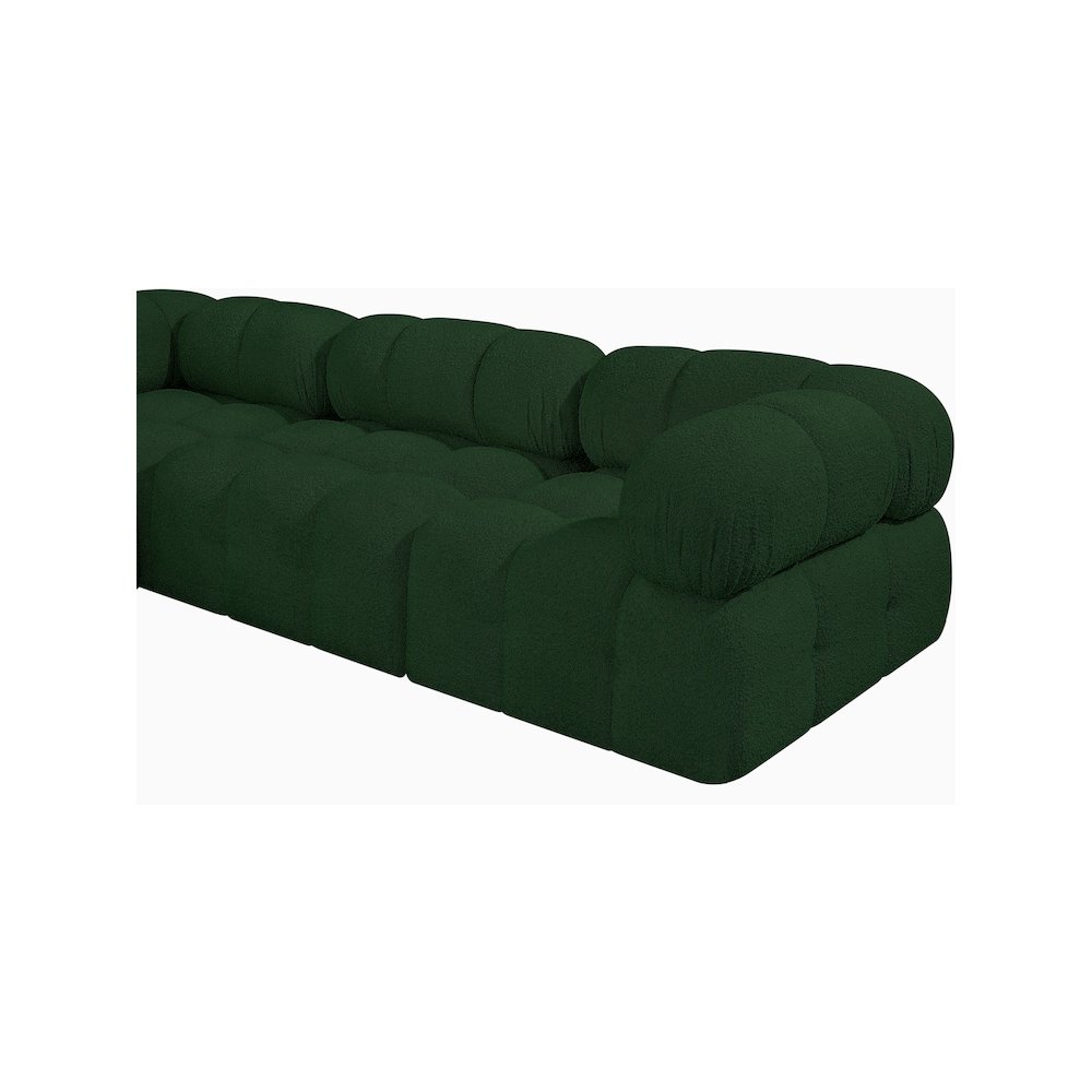 Ames Green Boucle Fabric Modular Sectional