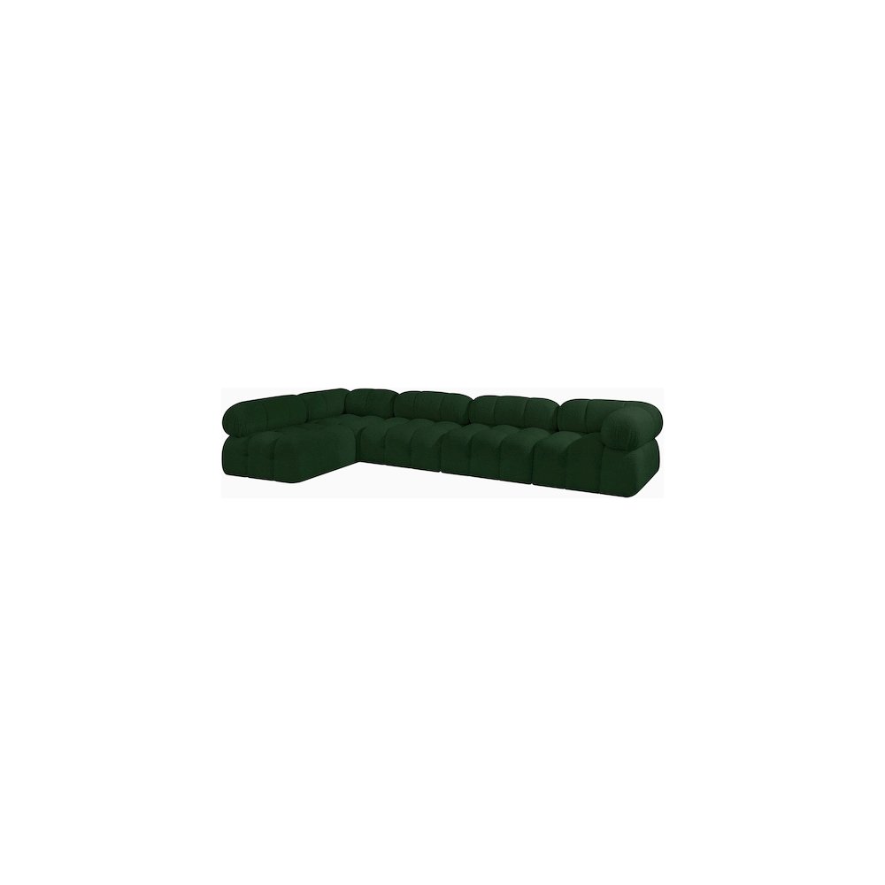 Ames Green Boucle Fabric Modular Sectional