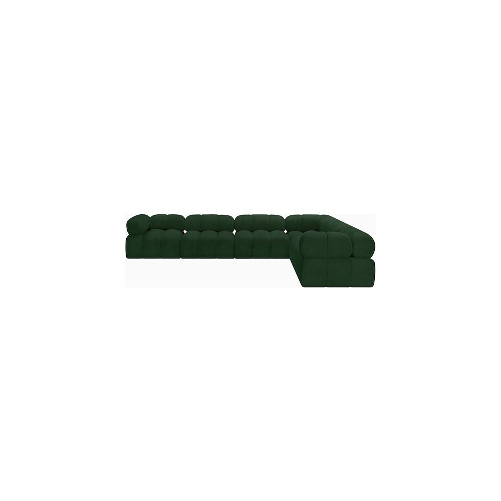 Ames Green Boucle Fabric Modular Sectional