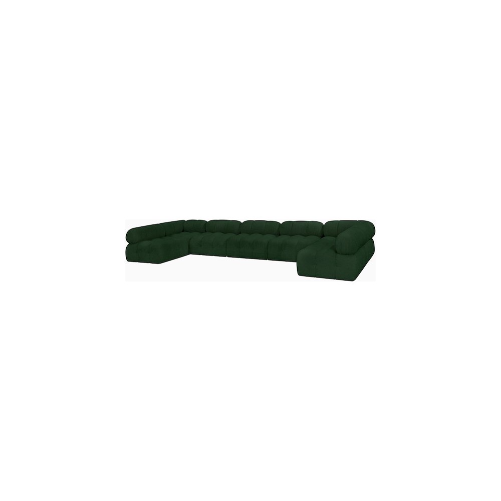 Ames Green Boucle Fabric Modular Sectional