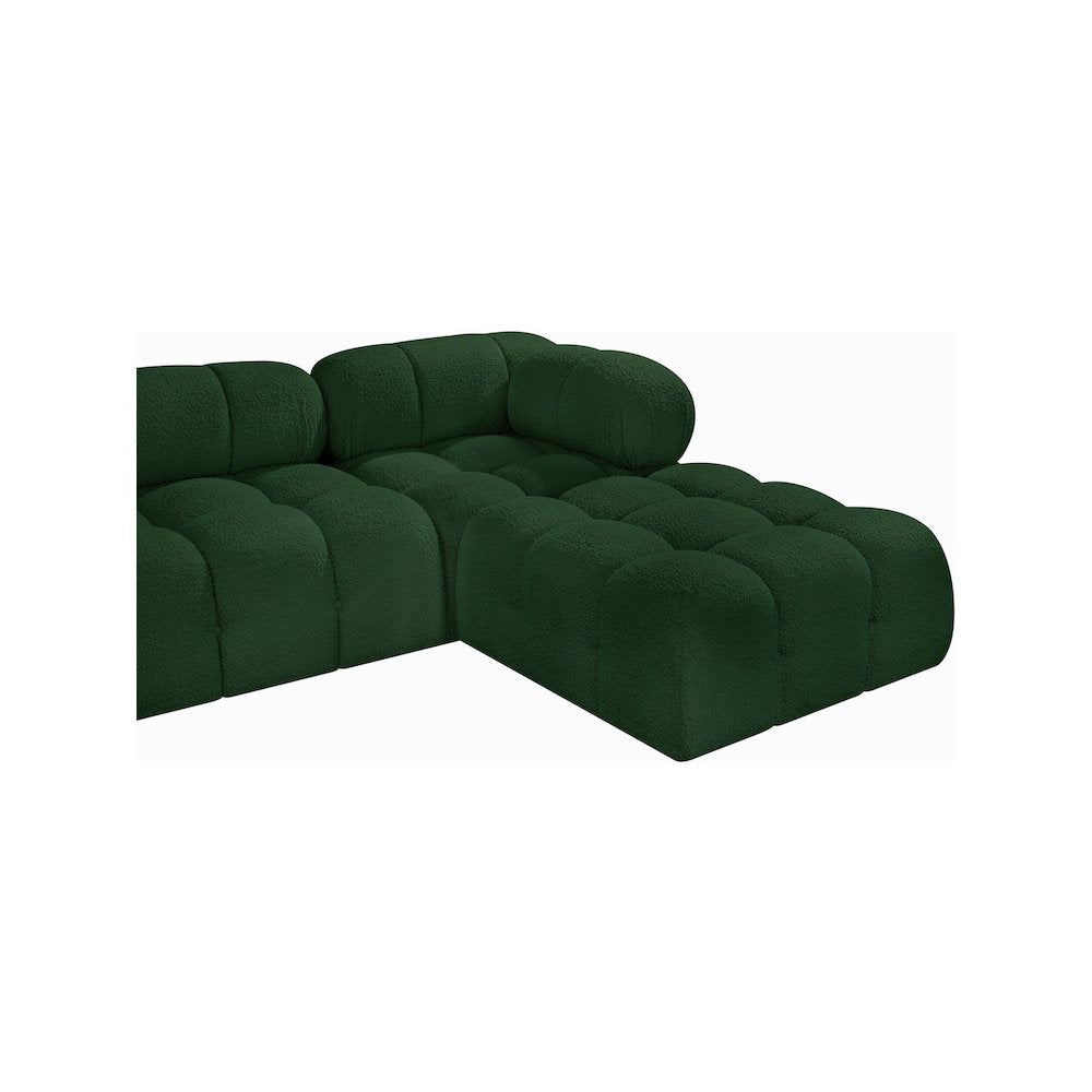 Ames Green Boucle Fabric Modular Sectional