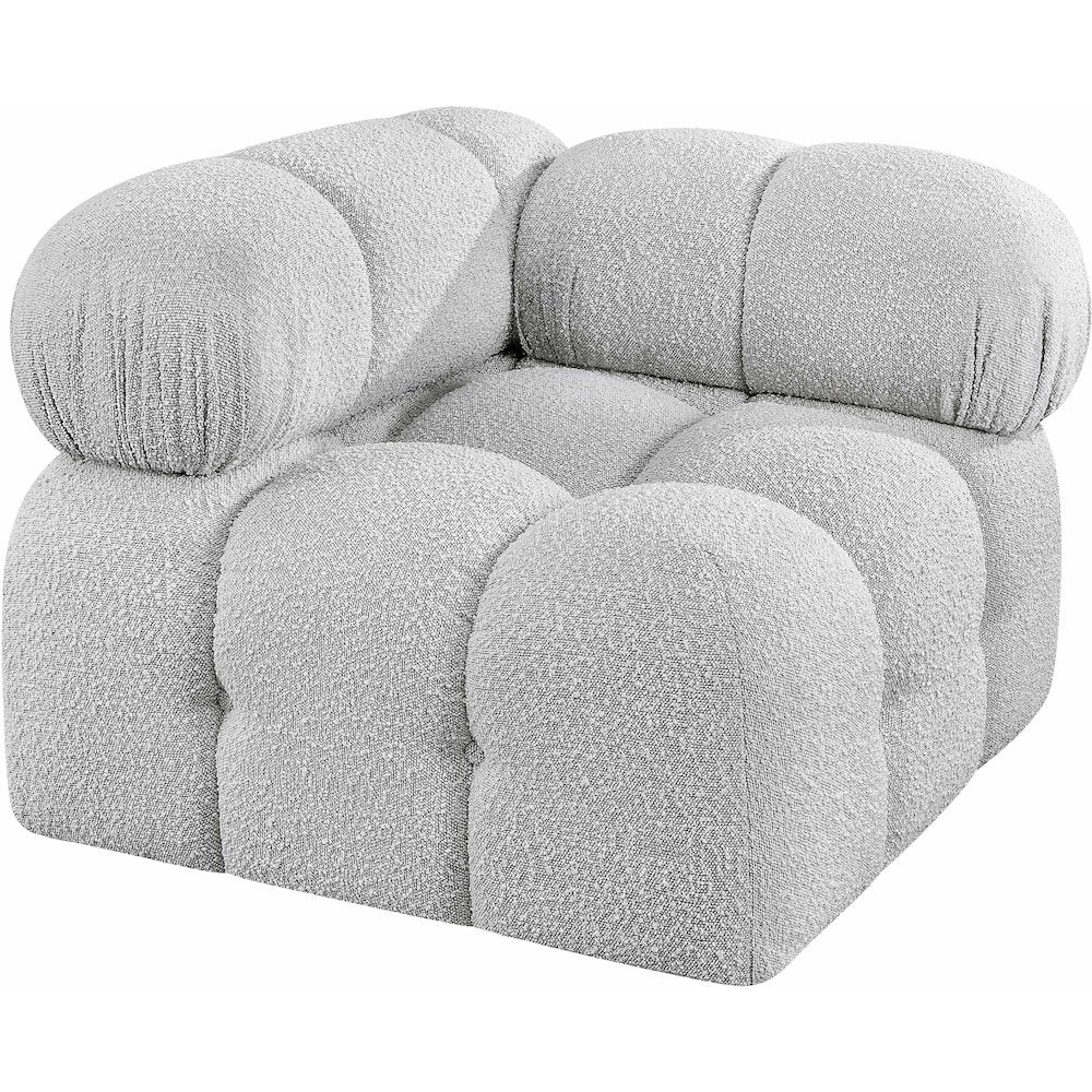 Ames Grey Boucle Fabric Corner