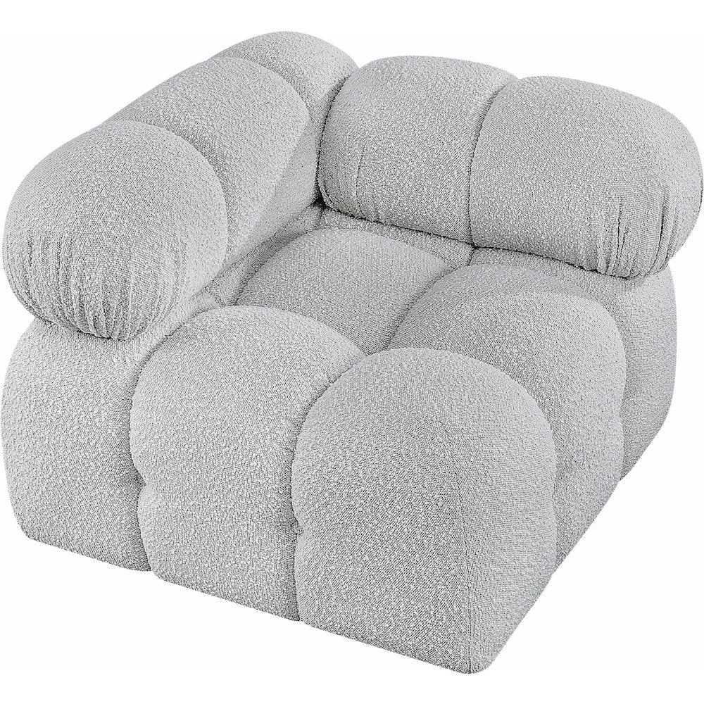 Ames Grey Boucle Fabric Corner