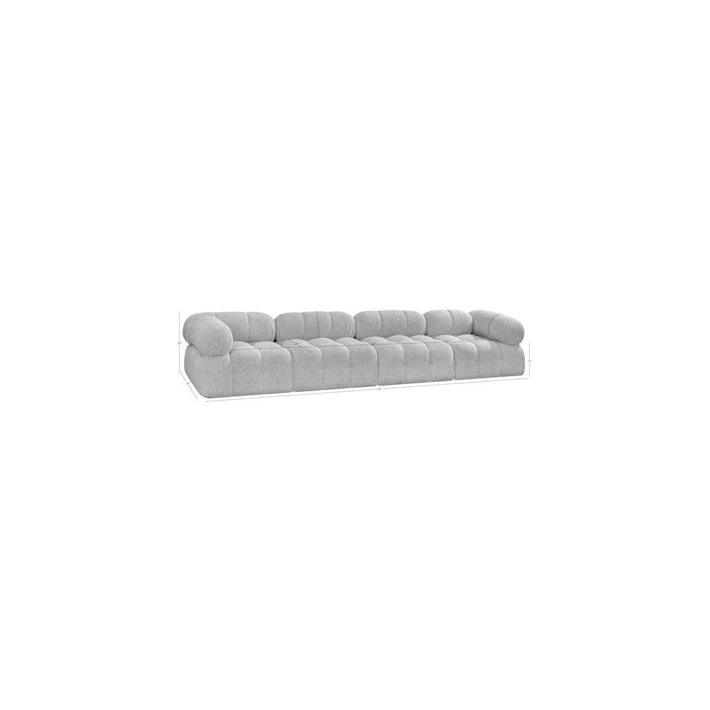 Ames Grey Boucle Fabric Modular Sofa