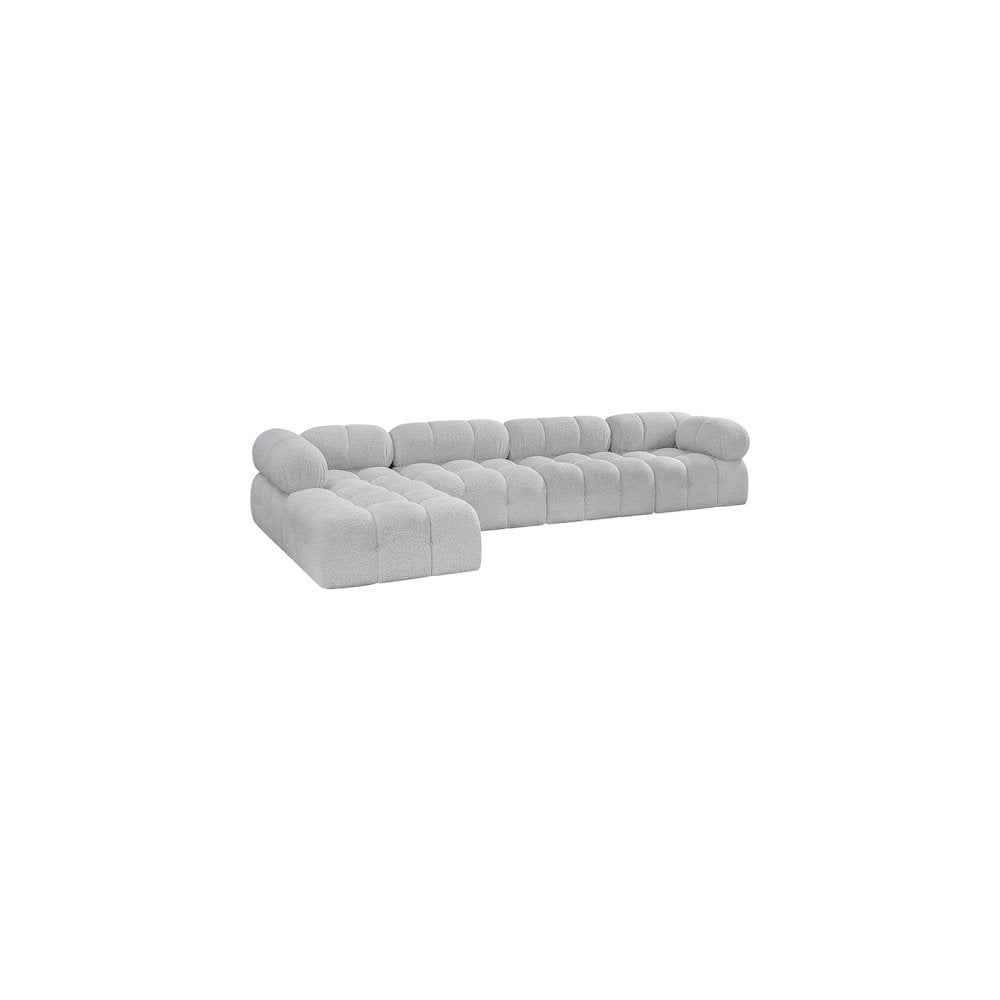 Ames Grey Boucle Fabric Modular Sectional