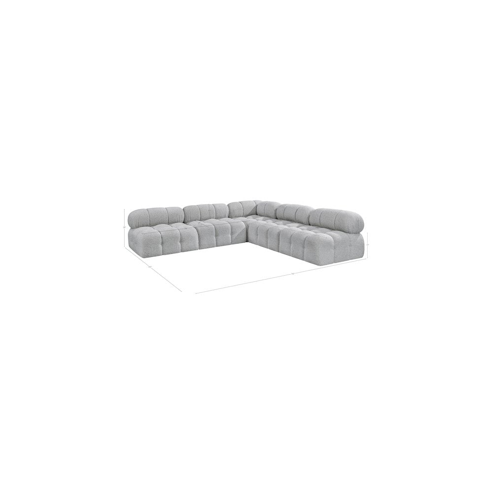 Ames Grey Boucle Fabric Modular Sectional