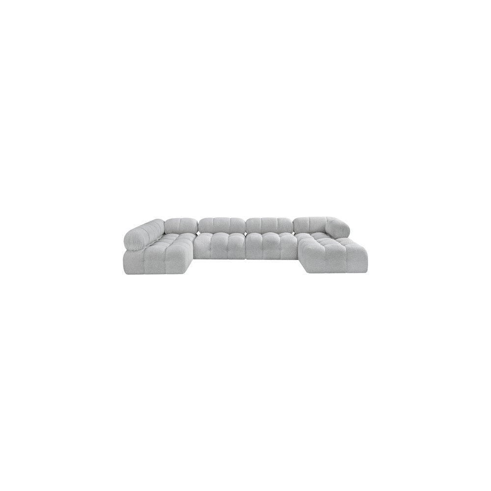 Ames Grey Boucle Fabric Modular Sectional