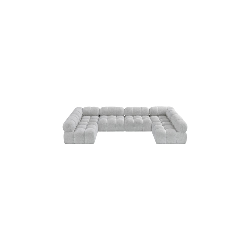 Ames Grey Boucle Fabric Modular Sectional