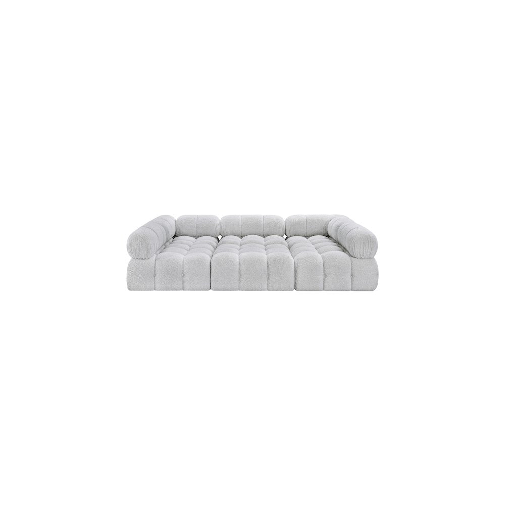 Ames Grey Boucle Fabric Modular Sectional