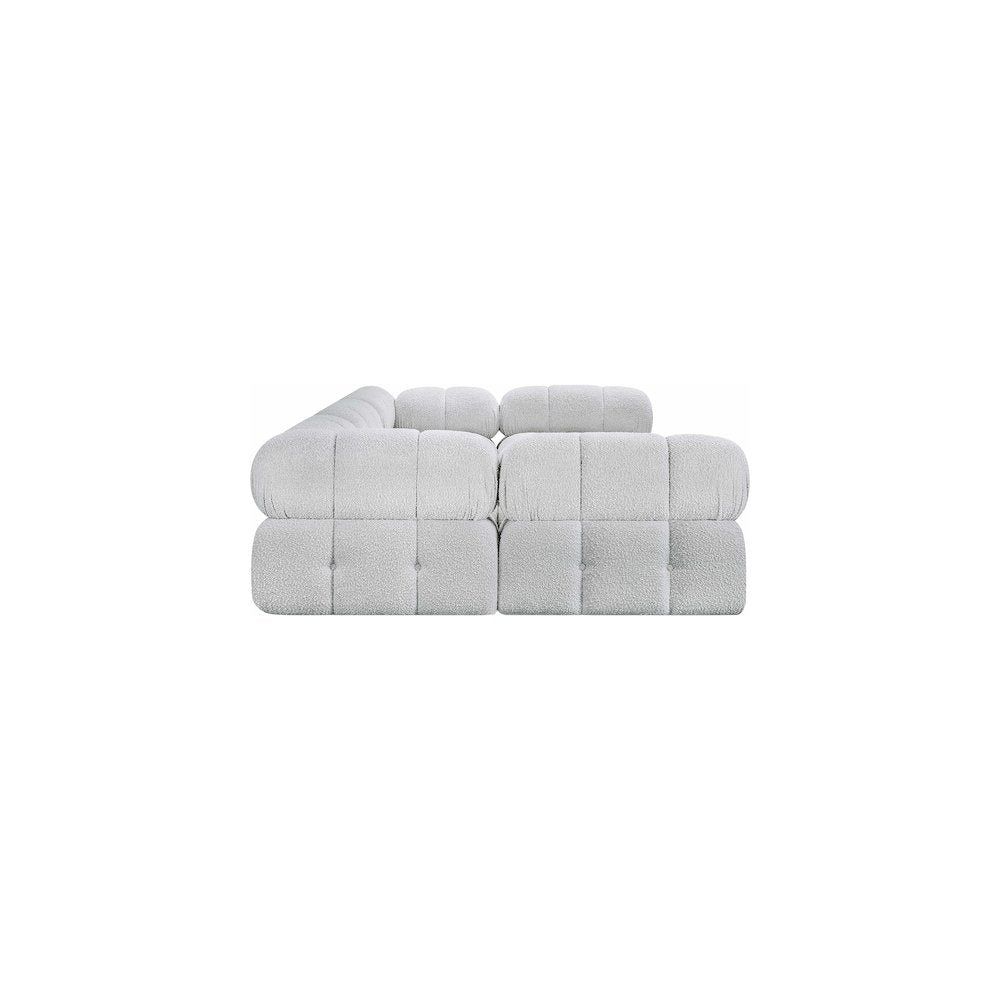 Ames Grey Boucle Fabric Modular Sectional