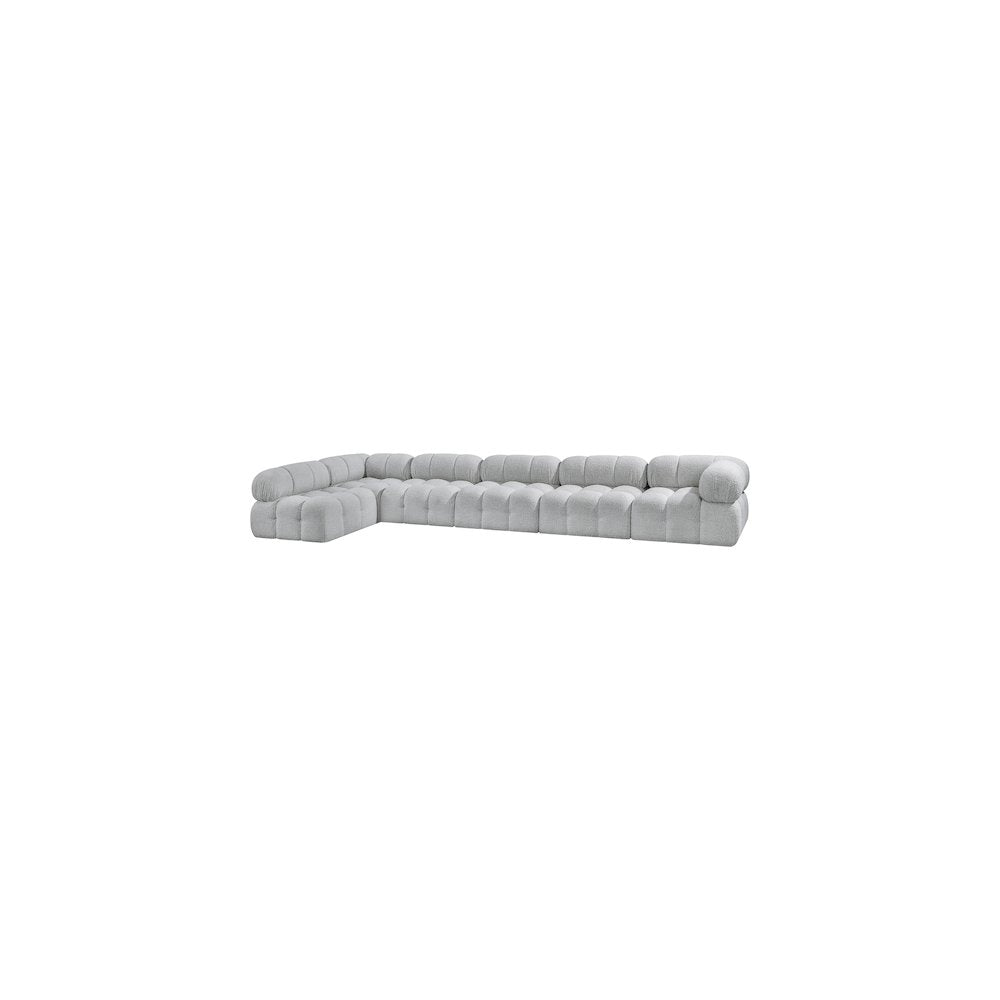 Ames Grey Boucle Fabric Modular Sectional