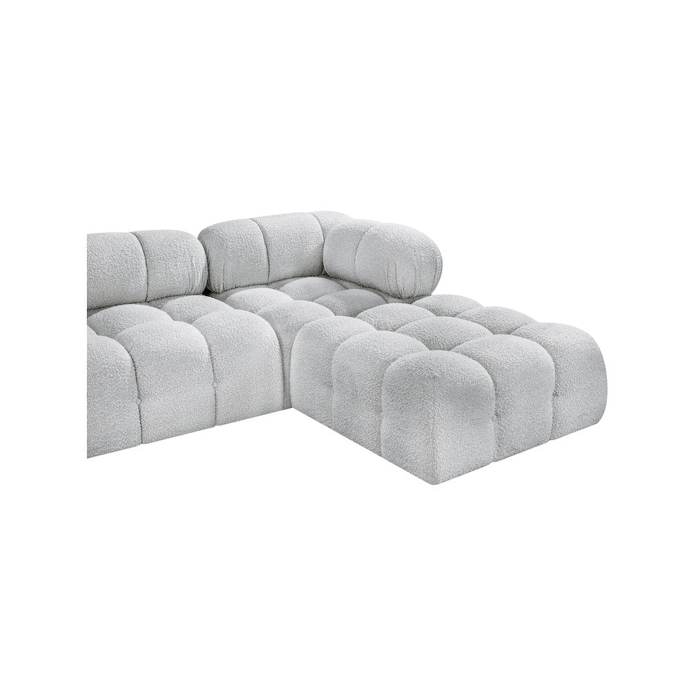 Ames Grey Boucle Fabric Modular Sectional