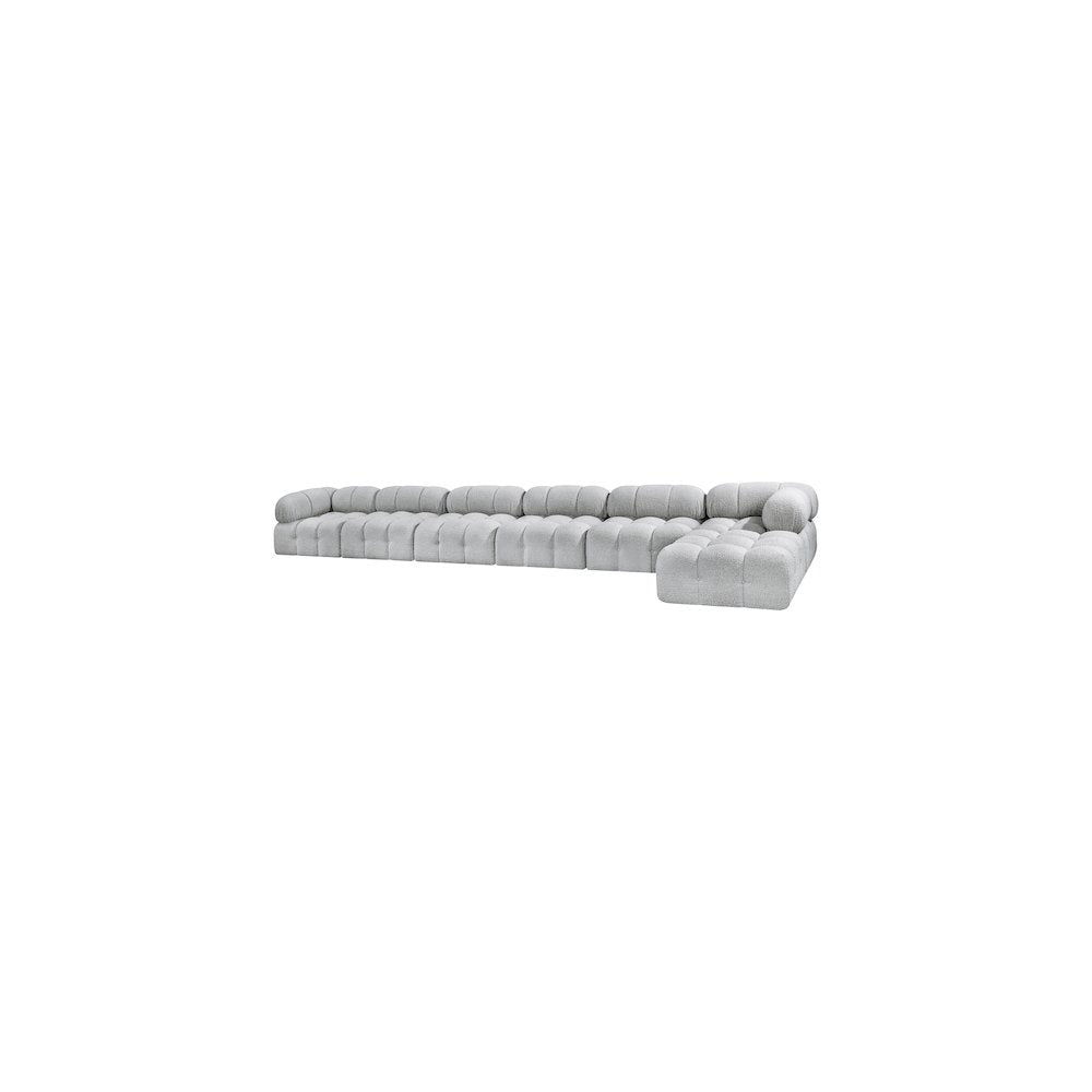 Ames Grey Boucle Fabric Modular Sectional
