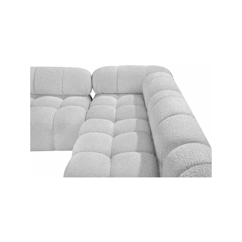 Ames Grey Boucle Fabric Modular Sectional