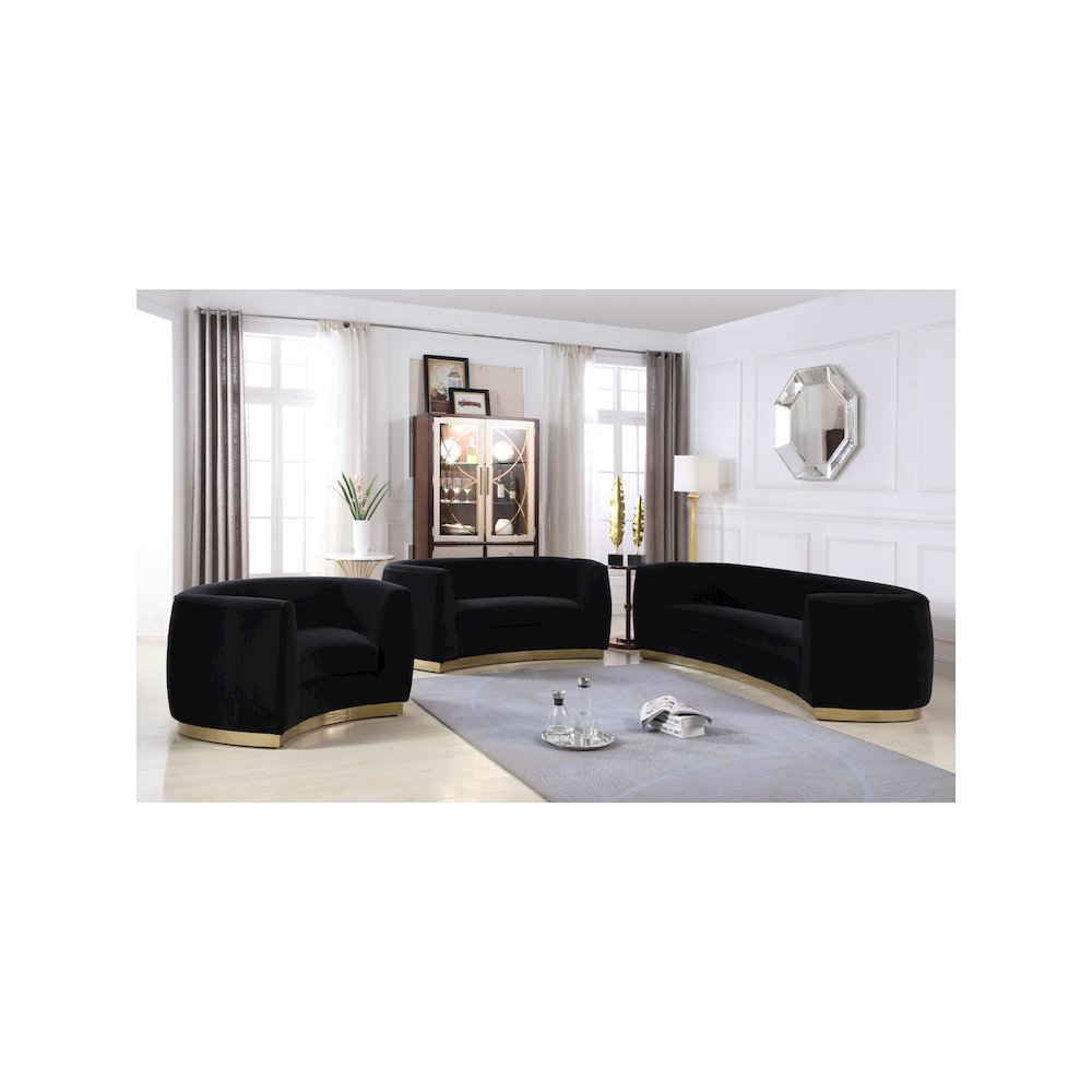 Julian Black Velvet Sofa
