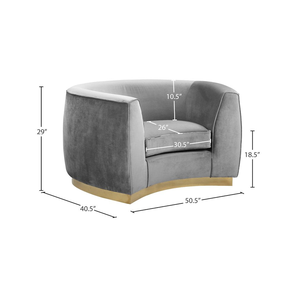 Julian Grey Velvet Chair