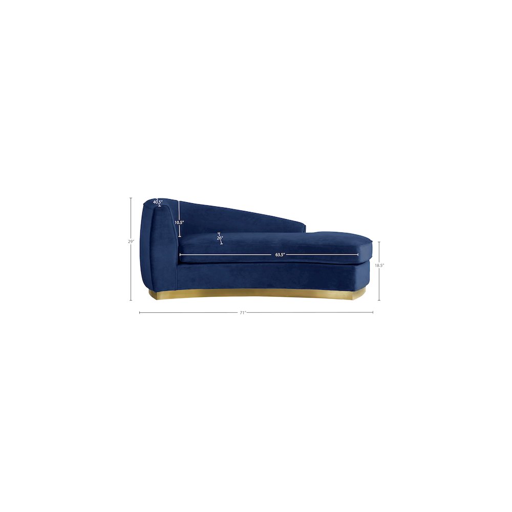 Julian Navy Velvet Chaise
