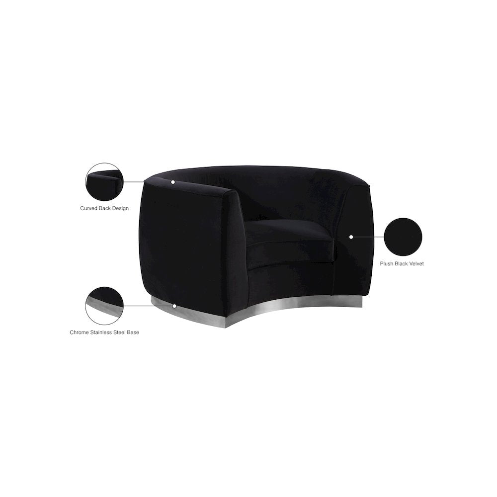 Julian Black Velvet Chair