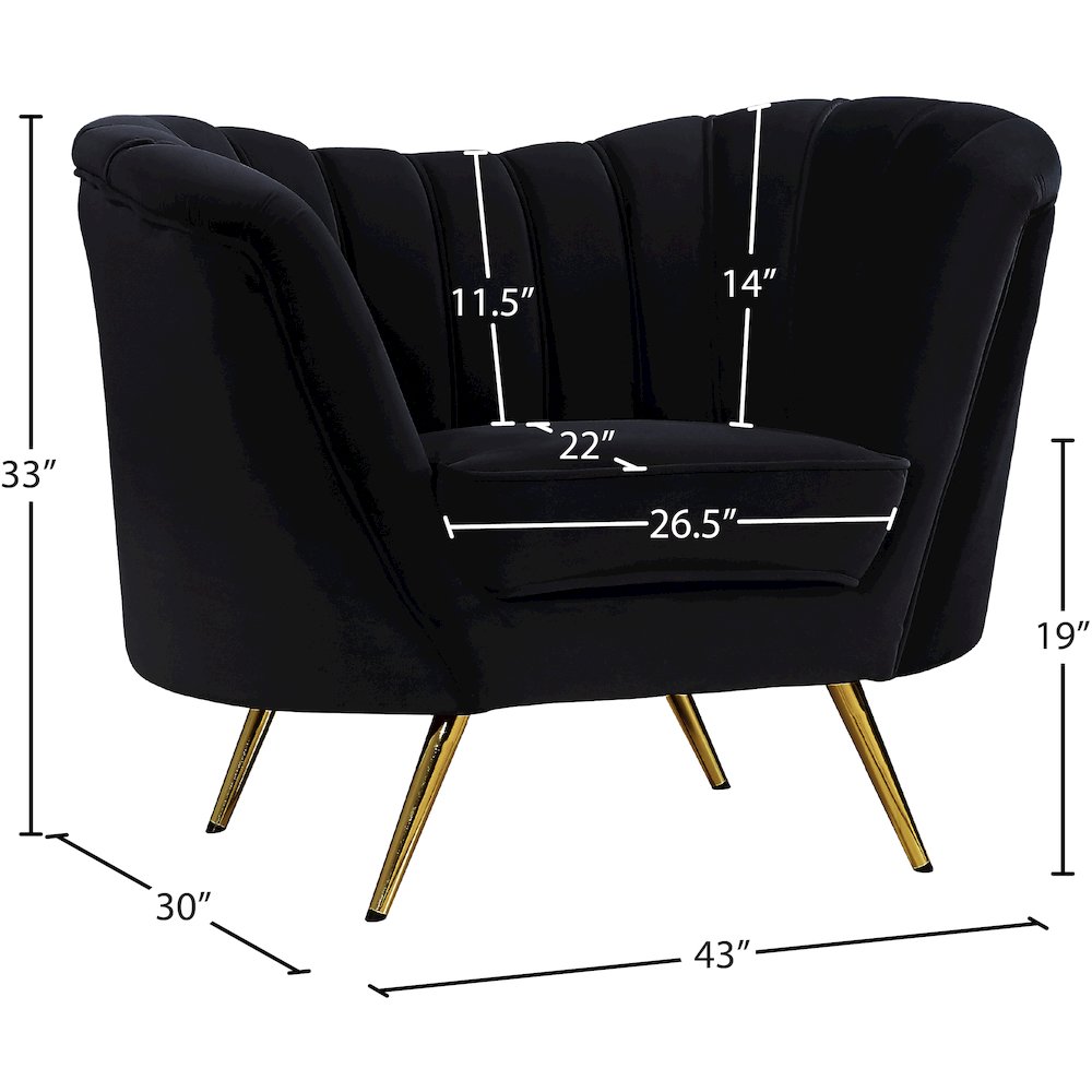 Margo Black Velvet Chair