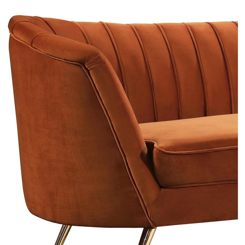 Margo Cognac Velvet Chair