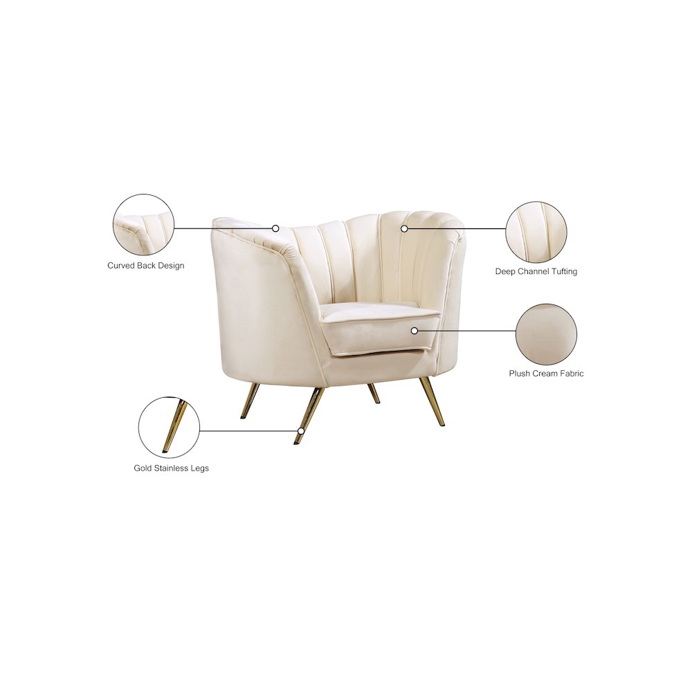 Margo Cream Velvet Chair