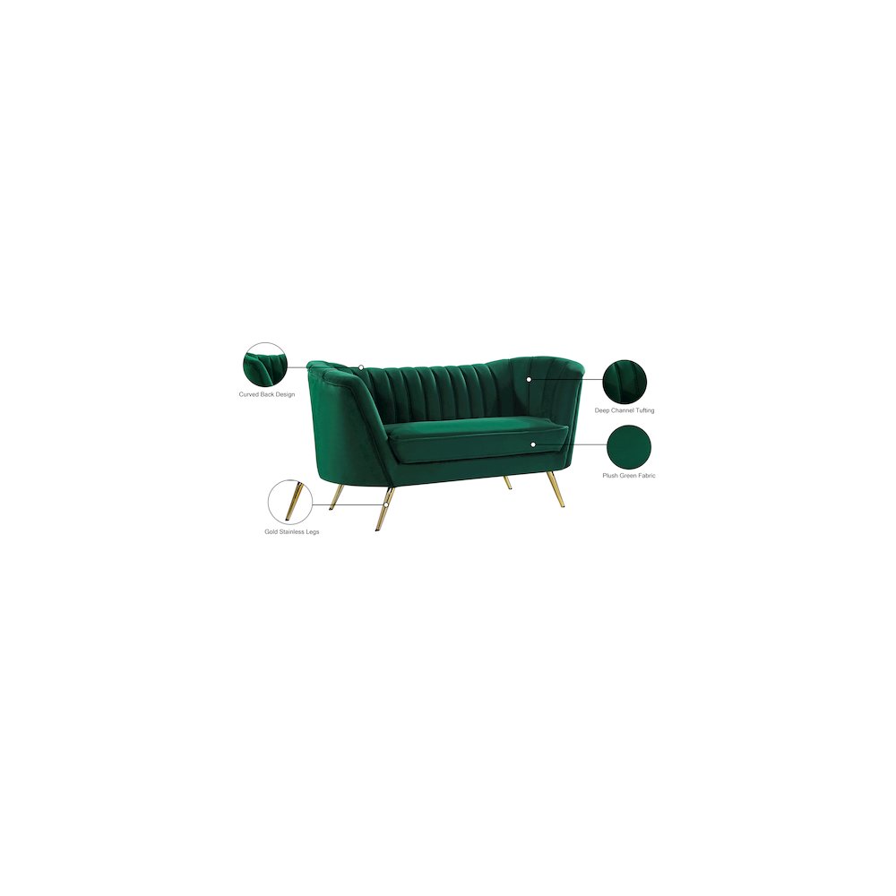 Margo Green Velvet Loveseat