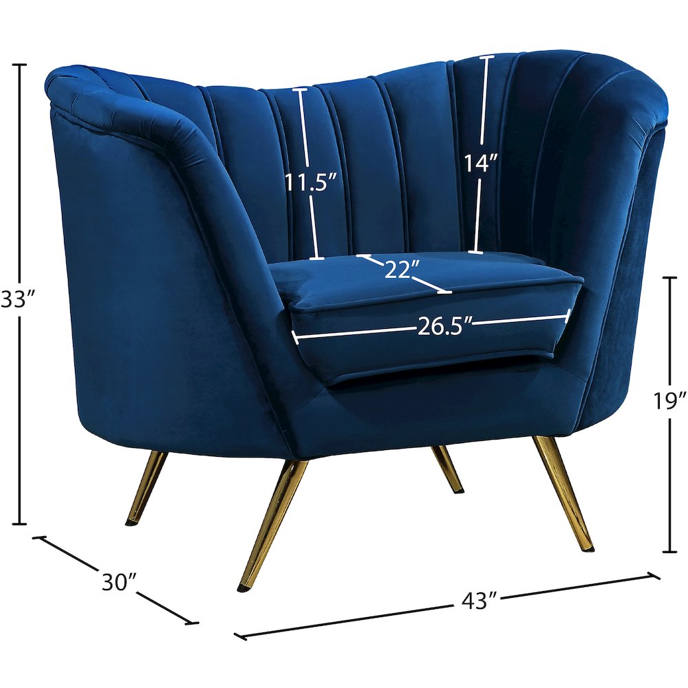 Margo Navy Velvet Chair